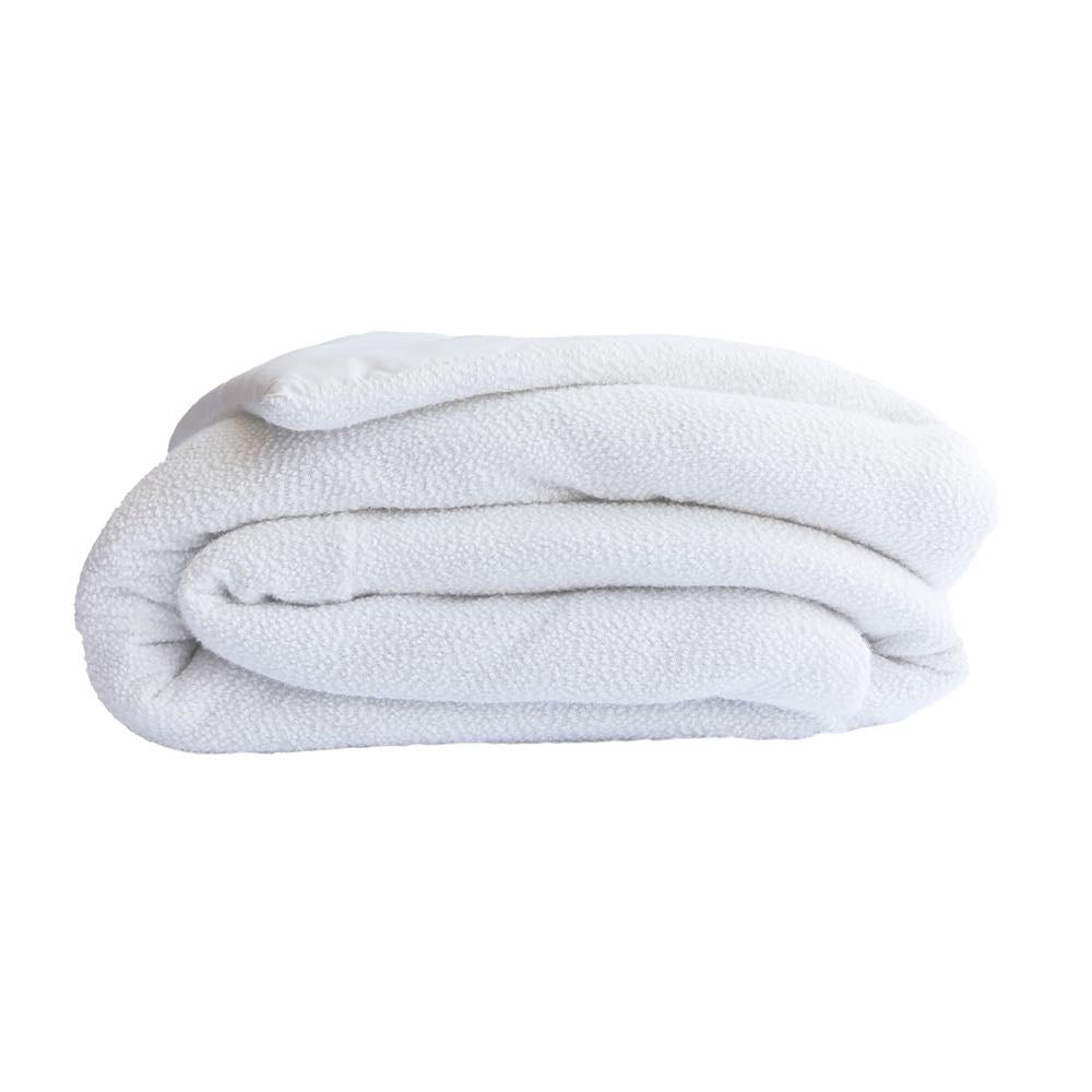 Boucle Nylon Poly Blend White Comforter